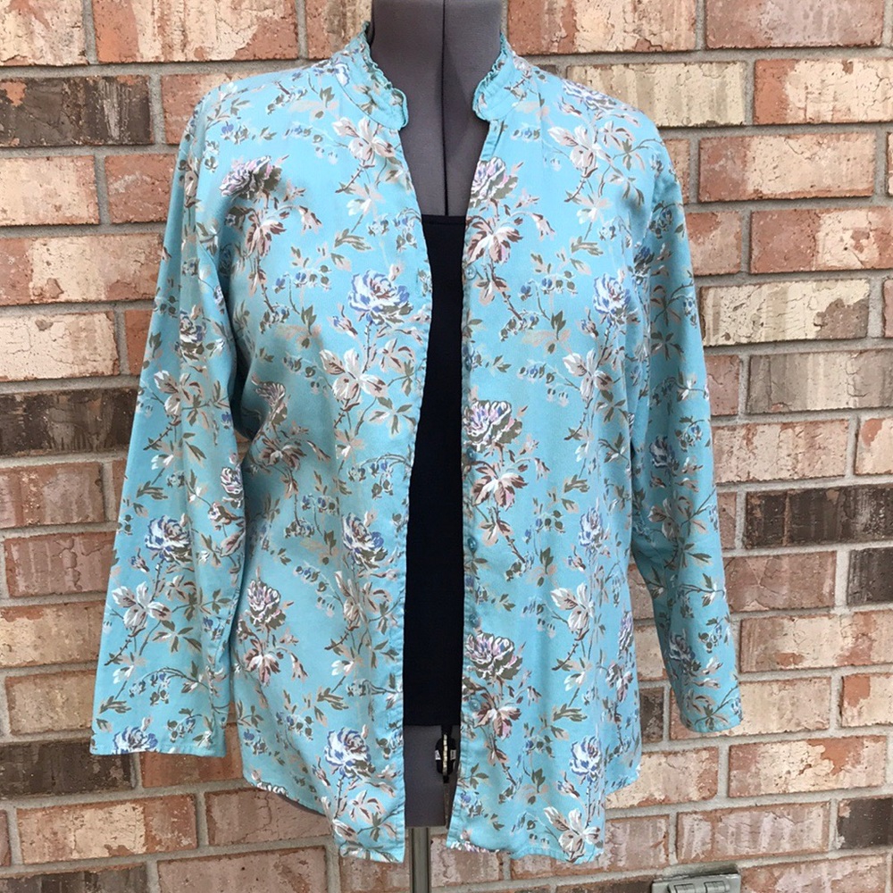 DRESS BARN Floral Corduroy Shirt size 14/16